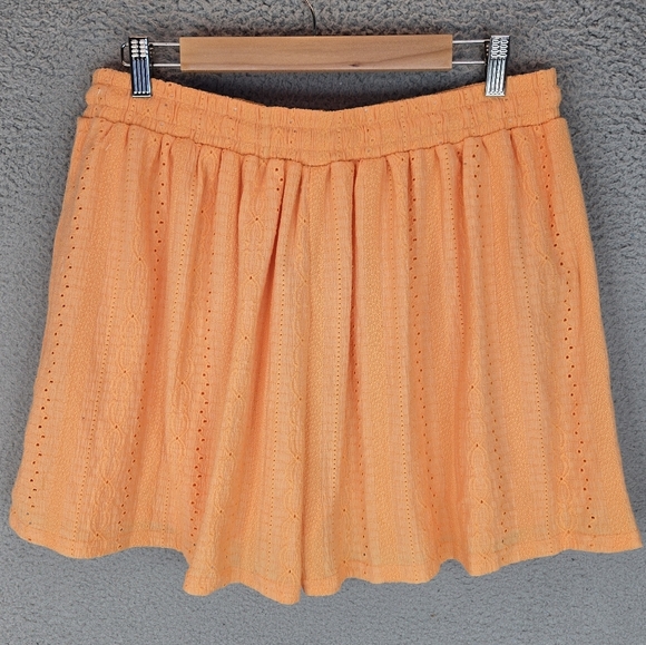 BCBGeneration Womens Beach Days Shorts Sz L Bright Orange Elastic Tie Waist - Picture 5 of 9